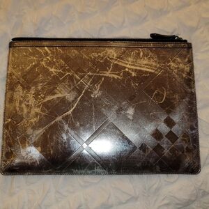 Burberry gunmetal clutch